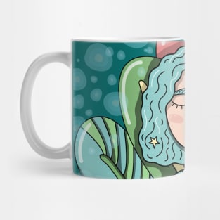 girl with blue hair Mug